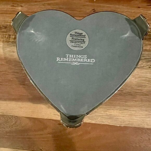 Things Remembered Swarovski Crystals Heart Shape Mirror Jewelry Trinket Box - Picture 5 of 9